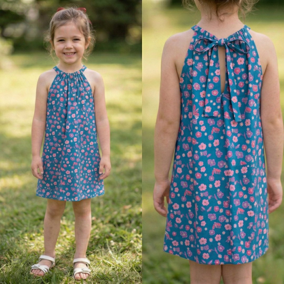 Vanessa - Handmade Girl’s Dress with Matching Doll & Doll Outfit