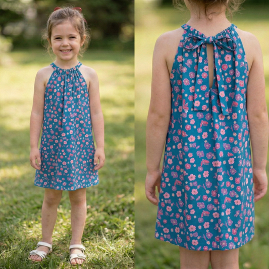 Vanessa - Handmade Girl’s Dress with Matching Doll & Doll Outfit